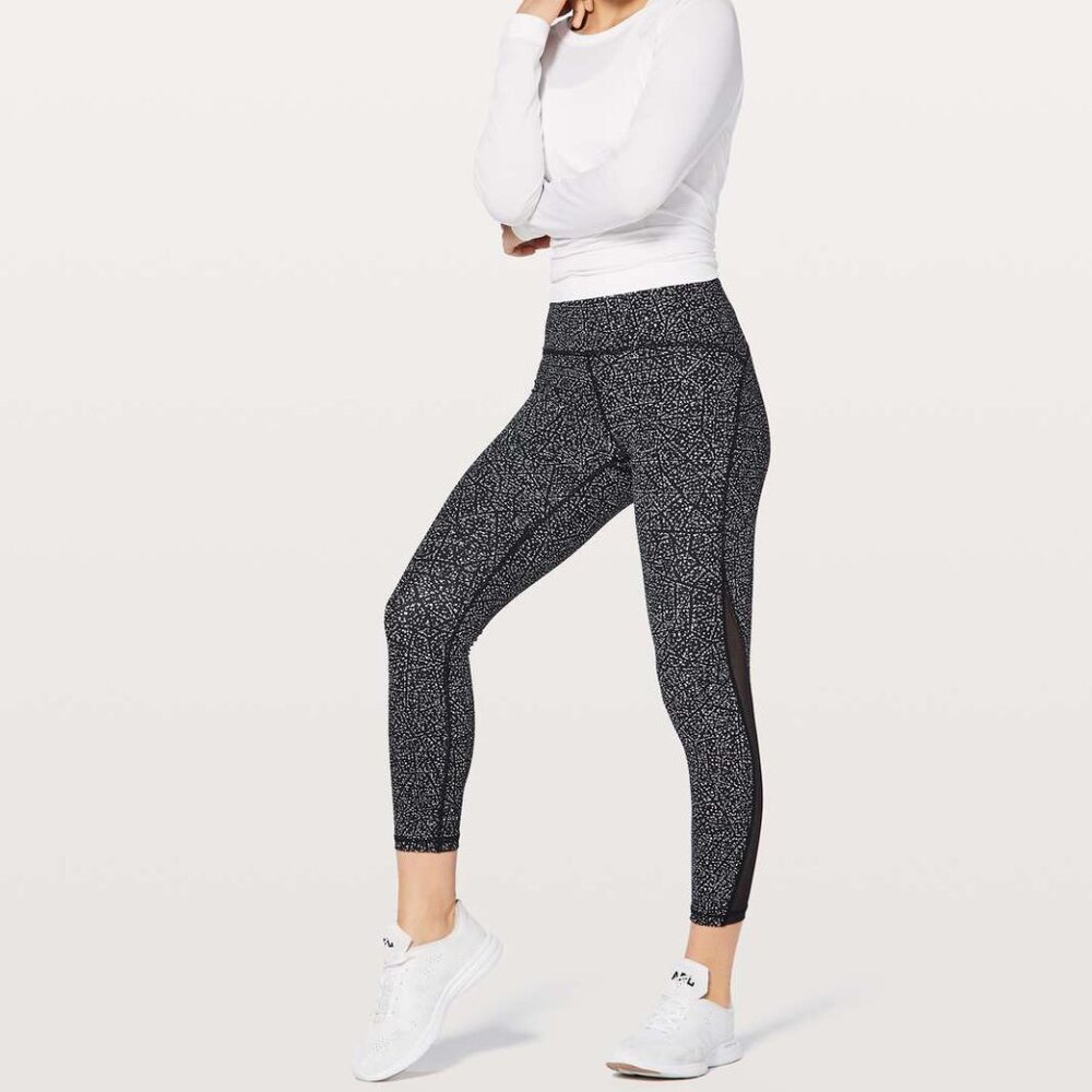 Lululemon Train Times ⅞ Pant 25" in Night View White Black